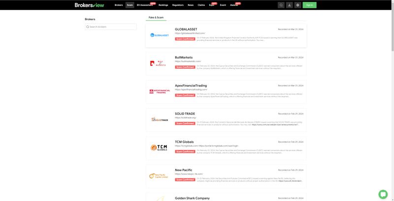 BrokersView Scam Broker List