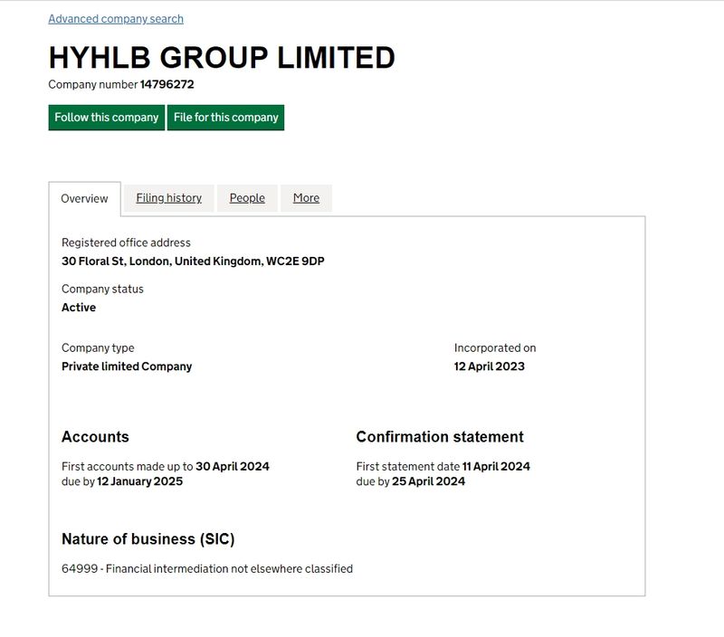 HYHLB Group的企业注册查询