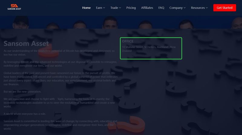 Company address listed on Sansom Asset's website