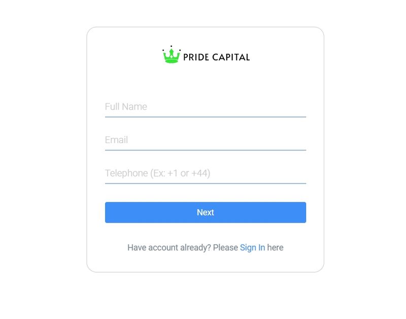 Pride Capital FX的账户注册流程