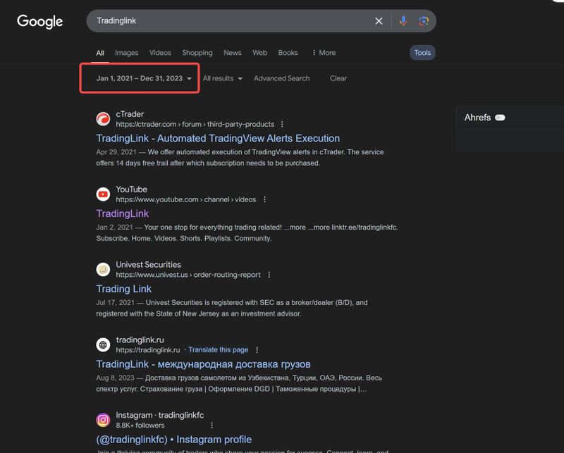 TradingLink Searching Results