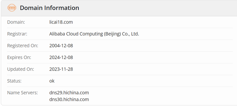 理財18whois.com域名年限數據