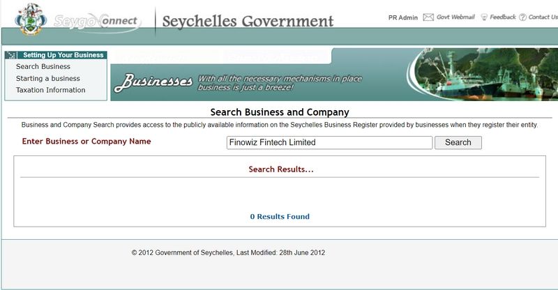 Entity not found in Seychelles business registry (1)