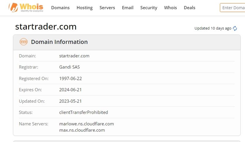 STARTRADER Whois registration