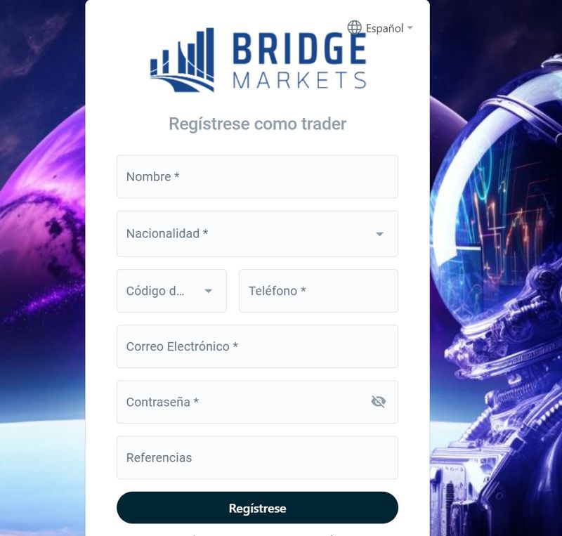 Bridge Markets的賬戶註冊流程