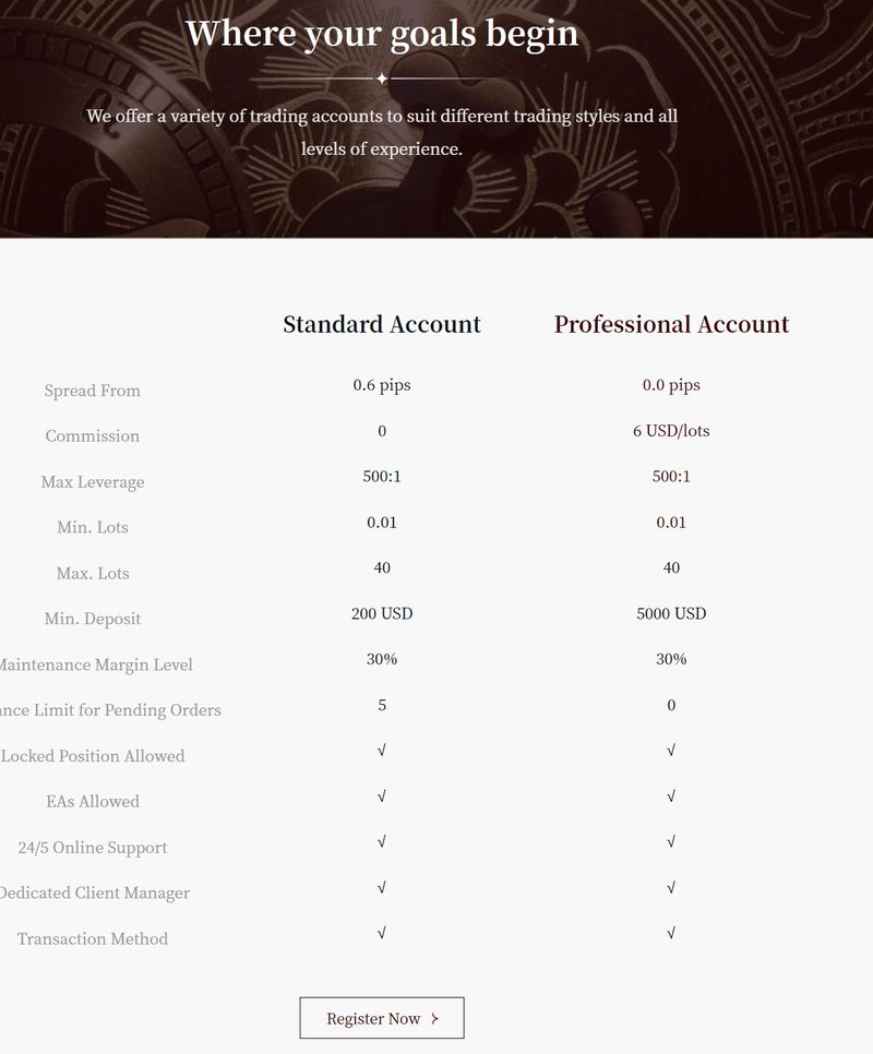 LeaSen Financial Limited的账户类型