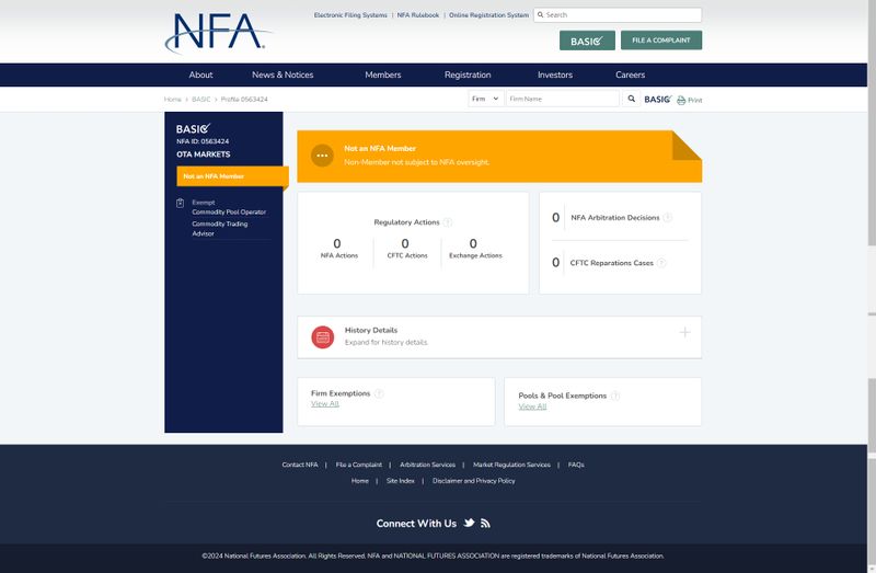 OTA MARKETSのアメリカNFA規制照会