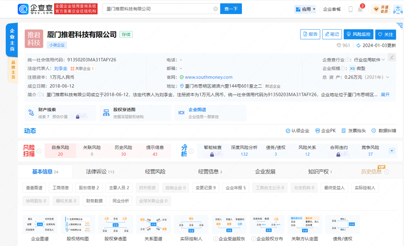 南方財富註冊信息