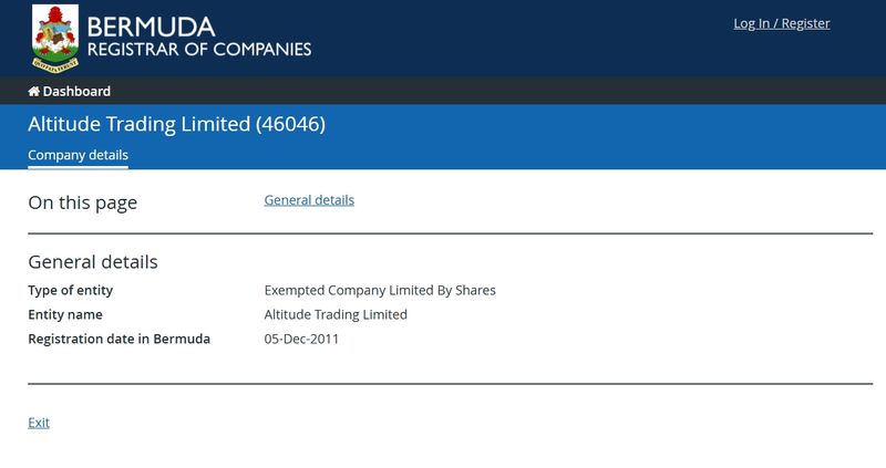 这家“Altitude Trading Limited”早在2011年就已经注册了,与AltitudeFX网站注册时间完全对不上