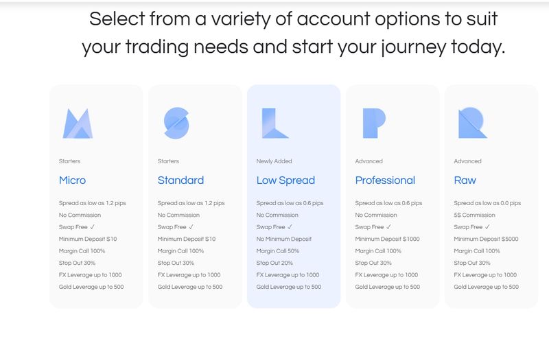 Duhani Capital的账户类型