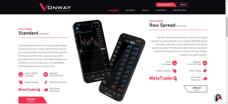 Vonway的账户类型