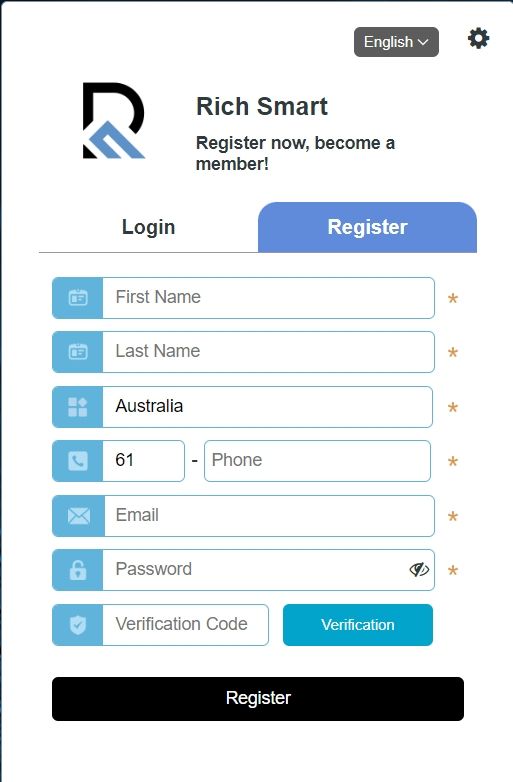 open a Rich Smart Finance account