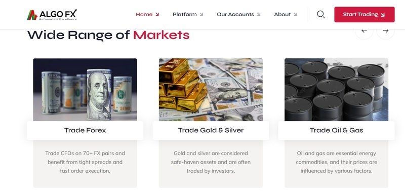 AlgoFX's trading products and potential risks