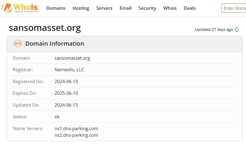 Sansom Asset website registration time