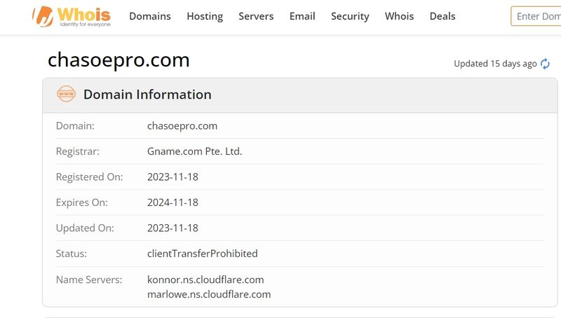 Chasoe's Domain Registration