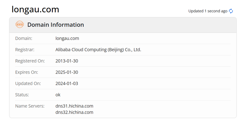 龍訊財経whois.comドメイン年数データ