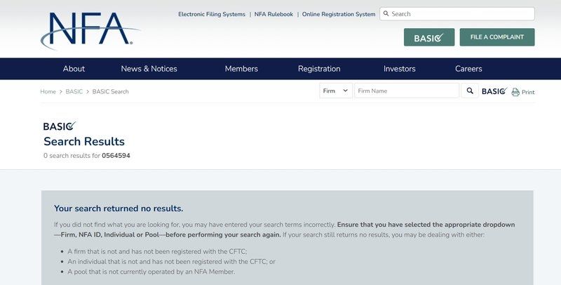 NFA官网查询不到Arc World Global Ltd