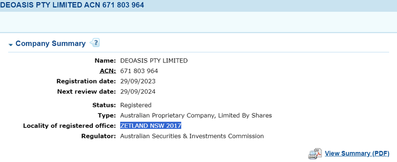 DEOASIS LIMITED
