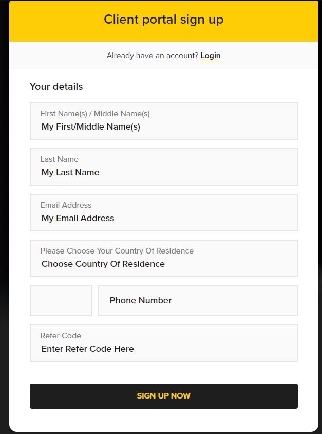 INFINOX account registration2