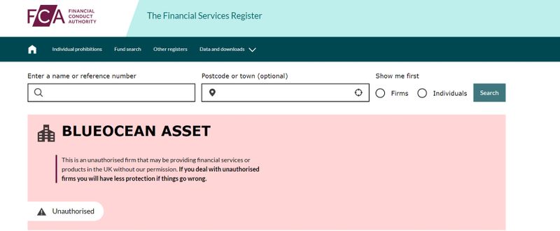 Blueocean Asset的监管信息