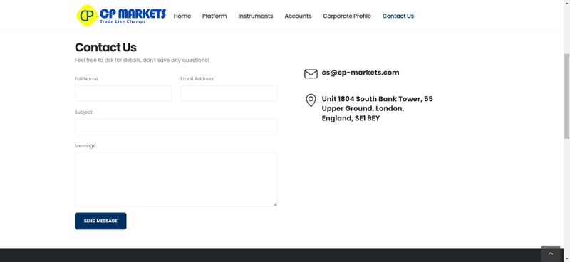 CP Markets customer support