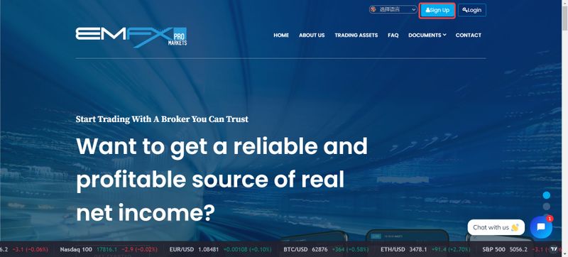 Mở tài khoản tại EmFxProMarkets