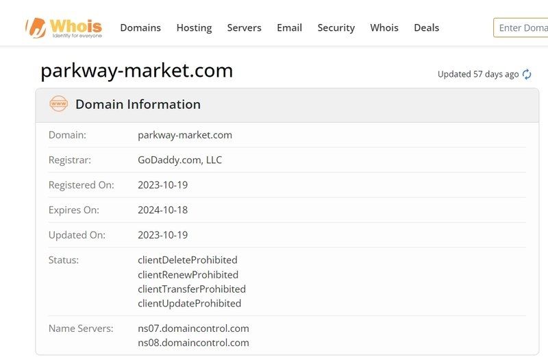 Parkway-Market登録は2023年10月19日