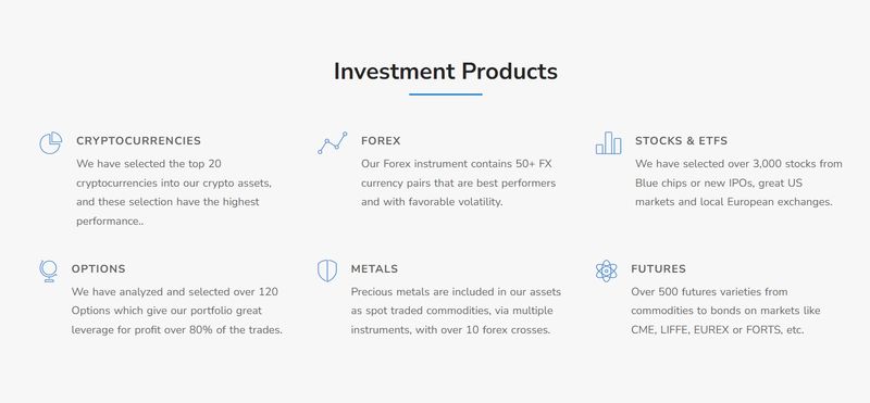 COIN GROW INVESTMENT's trading products