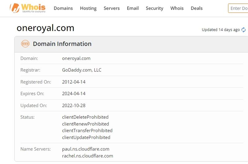 One Royal Whois registration