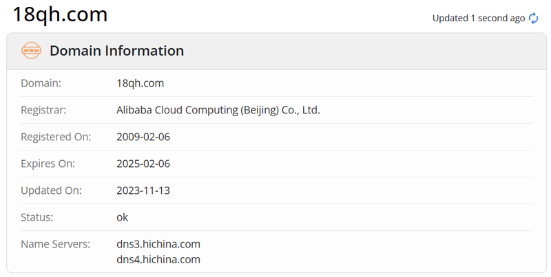 18期货whois.com域名年限数据