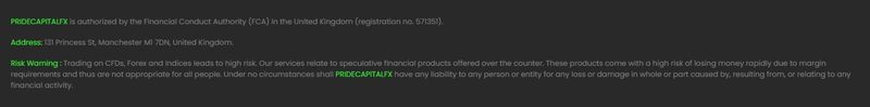 Pride Capital FX官网显示的运营地址