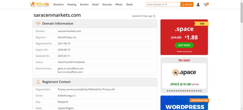 Saracen Inc的域名年限查询
