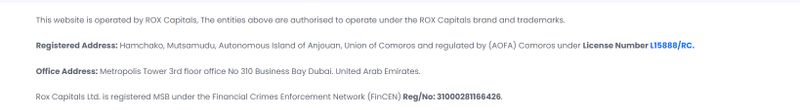 Rox Capitals' corporate background