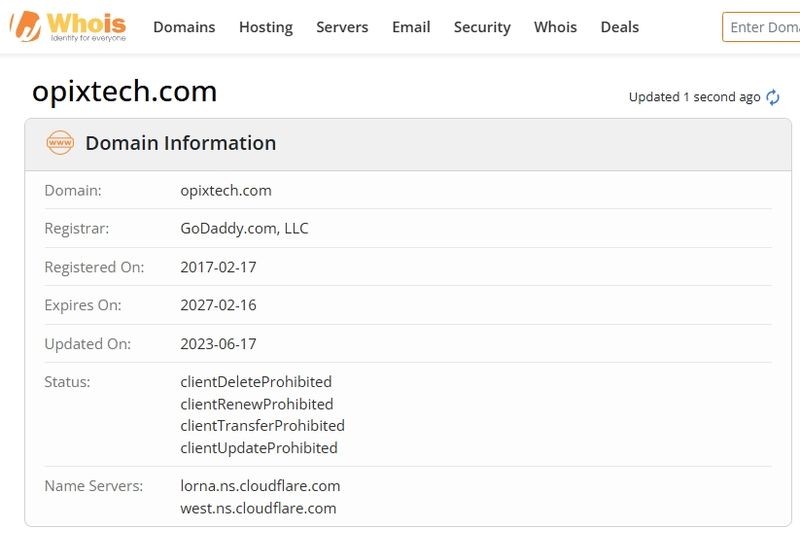 Website Registration Time for Opixtech