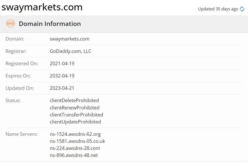 Sway Markets的域名年限查询