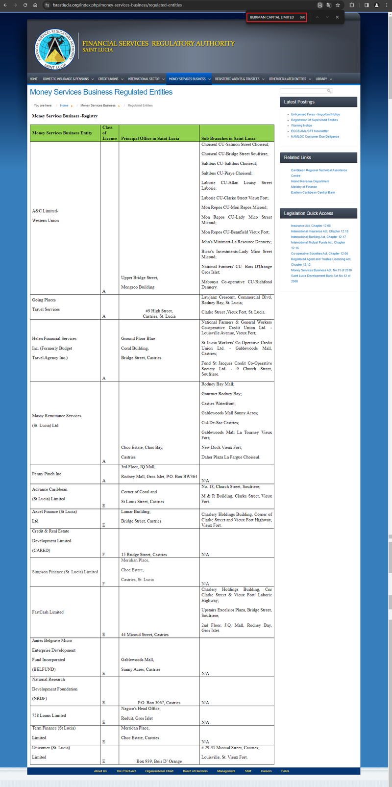 Regulatory information query1