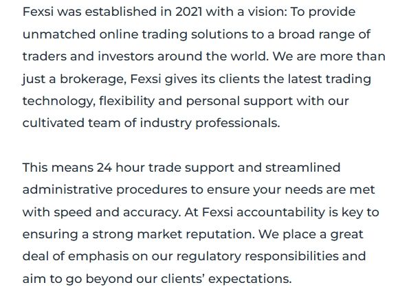 On its 'Company' page, Fexsi claims to have been established in 2021