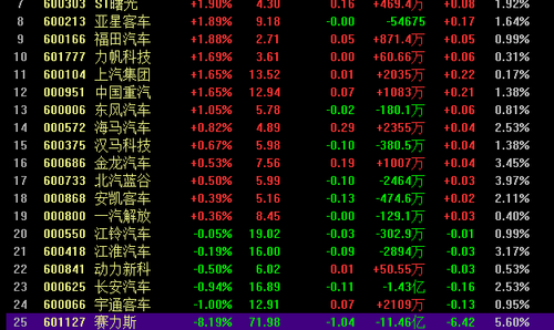 赛力斯下跌