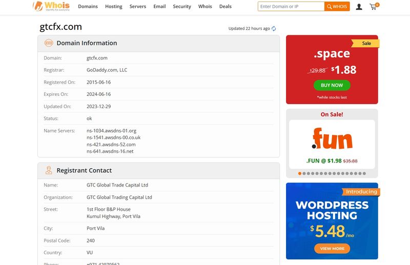 GTCFXのwhoisドメイン登録日