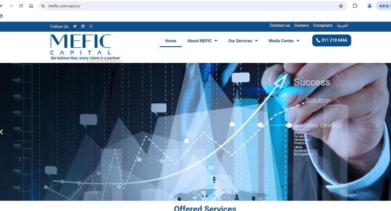 Webpage Display of https://mefic.com.sa/en
